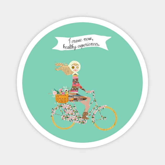 Woman riding a Bike Magnet by GreenNest